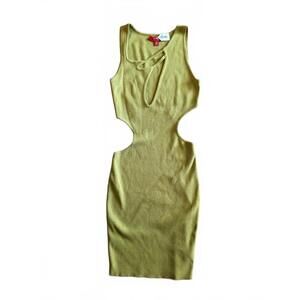 Stylish Cut-Out Midi Dress - Green